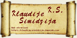 Klaudije Simidžija vizit kartica